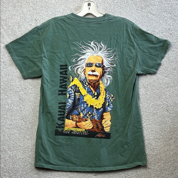 Blue 84 Green Kauai Hawaii Graphic Tee Albert Einstein M - Picture 1 of 4